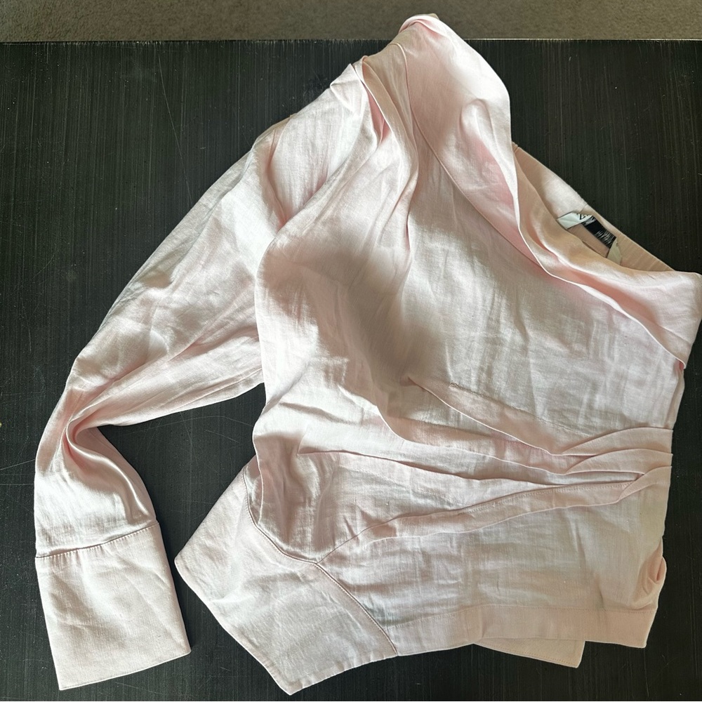 Zara Asymmetrical Pink One Shoulder Top